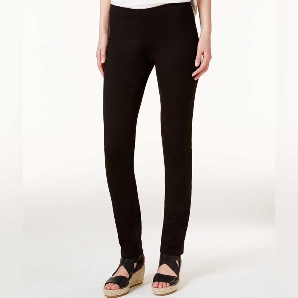 Eileen Fisher Ponte Jersey Knit Black Pull On Pants